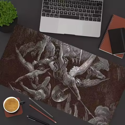 Gothic Desk Mat Hell Gustave Dore Large Mouse Pad Keyboard Mat Rubber Mouse Pad Computer Accessories
