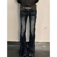 American Retro Y2K Millennium Zipper Jeans - Slim Fit Micro Flare for Women