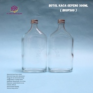 BKGP500 500ml flat glass bottle with aluminum cap new 500ml glass bottle/