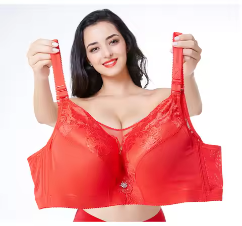 Push Up Plus Size Bra Large Cotton Underwire Brassiere Spandex Full Cup Big Size Bras for Women D E 