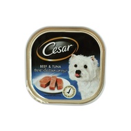 (พร้อมส่ง) อาหารสุนัขเปียก Cesar ซีซ่า ถาดสุนัข รสปลาเนื้อวัวและปลาทูน่า 100ก. กล่อง 24x100 กรัม