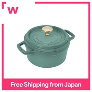 staub Picot Cocotte Round Eucalyptus 16cm two-handled cast iron enameled pot IH compatible [with serial number] La Cocotte Round Z1027-780