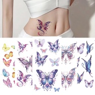 Colorful  Butterfly Waterproof Temporary Tattoo Sticker Half Arm Art Hipster Black Flower Beauty Tra