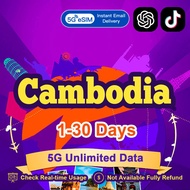 Cambodia eSIM 4G High speed 1-30 Days 1-30GB Unlimited Data Metfone eSIM Card