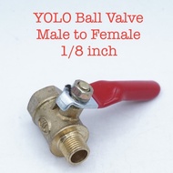 YOLO Mini Ball Valve Stop Brass Water Tap 1/ 8 inch Male to 1/ 8" Female MF M/F Brass Air Compressor