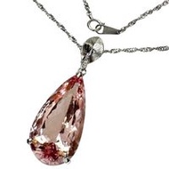 สร้อยคอผู้หญิงมือสอง ทำจากแพลทินัม (Pt900/Pt850/K14WG) (เฉพาะส่วนขาหนีบ) ประดับด้วยมอร์แกไนต์ 26.06 