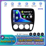 Android 14 Carplay  WIFI+4G For Honda CRV CR-V 3 1997 - 2001 Car Radio Multimedia Video Player Video