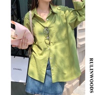 RULINWOODS Avocado Color Shirt Womens Fashion Shirt
