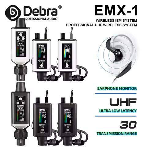 Debra EMX-1 Wireless Monitor System, Portable UHF Rechargeable Wireless System for Instruments, Band