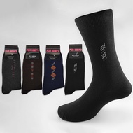 3 PASANG Kaos Kaki Kerja Panjang Betis Pria Dewasa / Kaus Kaki Kantor Motif Polos Tinggi Sebetis