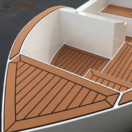 TOUCHMALL 58x2400x5mm Self-Adhesive EVA Foam Boat Marine Decking Sheet Flooring Faux Teak Striped Yacht Mat Decking Boat EVA Foam Floor Mat I9M2