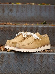 WALLABEE 夏季復古風低幫真皮袋鼠鞋 厚底休閒工裝鞋