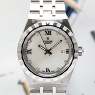 Tudor/M28300 Royal Series Women's Watch 28mmWatch Diameter Stainless Steel Material Silver Dial Calendar Diamond-Embedded Automatic Mechanical Watch