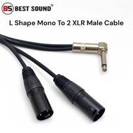 Y Signal Cable With L Mono Plug to Dual XLR Male For Mixer / Amplifier / Signal