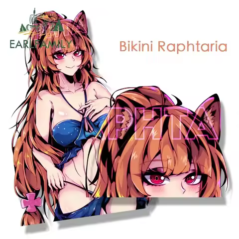 EARLFAMILY Gyaru Raphtaria Fanart Car Sticker Anime Waifu Decal JDM Peek Girl Graffiti Stickers