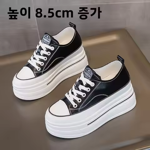Fashion Classic 8cm Height Platform Sneakers Summer New Small Casual Leather Shoes for Women Zapatos