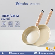 Simplus 18/24cm Fry Pan Cookware Ceramic Non Stick Coating (PFOA PFAS Free)