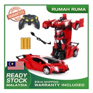 【Malaysia Ready Stock】☑☜●Remote Control RC Toy Car Transformering Deformation 2 in 1 Robot Permainan Kereta Kawalan Jauh