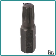 SUMU 1pc Screw Driver Bit, S2 Alloy Steel 1/4 Inch Hex Shank Torx Bits, 25mm Length T6-T40 6 Point S