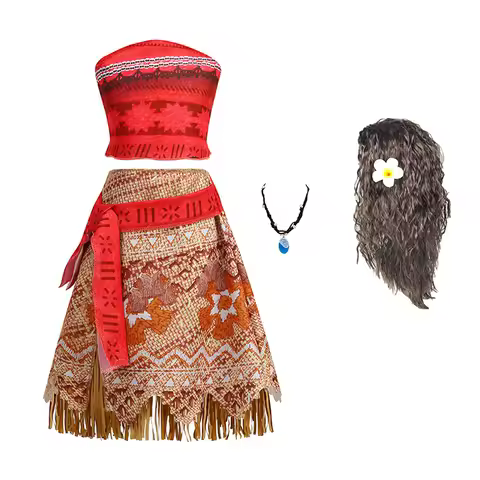 Kids Cosplay Vaiana Moana Princess Costume Dress Girl Halloween Party Moana Dress Costume Cosplay