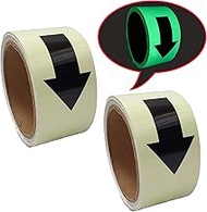 Macro Giant Luminous Directional Marking Tape, Arrow Mark, Set of 2, 1.96 inches Wide, 16.4 feet Lon