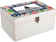 Cottage Garden Grow In Grace 2 Peter 3:18 10 x 7 x 4.8 Inch Blue Green Pink MDF Wood and Glass Photo