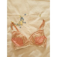 Si bra size 70 D E pink orange plain lace trim
