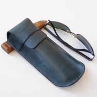 眼鏡盒 藍色皮革眼鏡盒