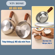 NTV HOME 304 Stainless Steel Mini Pot with Anti-Scald Wooden Handle, Noodle Pot, Milk Boiler, Sauce 