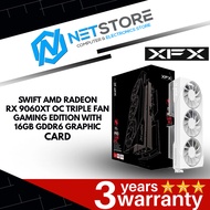 XFX SWIFT AMD RADEON RX 9060XT OC TRIPLE FAN GAMING EDITION WITH 16GB GDDR6 GRAPHIC CARD - WHITE - R