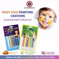 Body Face Painting Crayon 6 Colors Paint Sticks Kit for Halloween Party Kids