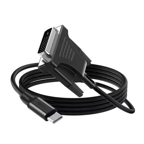 1080P USB C to DVI Cable Compatible with Thunderbolt 3/4 Type-C Male to DVI(24+1) Male Converter Cor