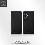 Metal-Slim OPPO A79 5G 荔枝紋雙料隱磁TPU站立皮套-晶鑽黑