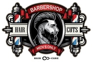 Hình dán trang trí tiệm tóc nam BARBER SHOP chất liệu decal nhiều kích cỡ cắt viền sẵn