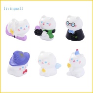 LIVI 6Pcs Resin Cats Figurines Mini Cats Statues Microlandscape Ornament Toy