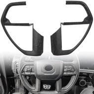 for Toyota Tacoma 2024-2025/ Tundra 2022-2025/ 4Runner 2025 ABS Black Wood Grain Steering Wheel Deco