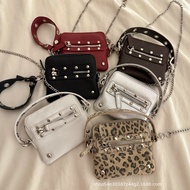 Deinet 2025 Korean Niche Design Rivet Hand Carry Small Square Bag Fashion Chain Crossbody Bag Waist 
