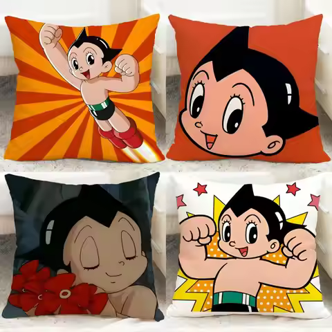 POPULAR ANIME Astro Boy Cushion Cover Comfortable Reversible Pillow Cover Ideal for Car Sofa Bedroom