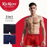 Kickers Ice Silk Microfiber Men's Shorty Briefs - Assorted Colour (2 Pieces) K302-2S