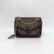 LV原花黑字大logo Passy下蓋磁吸釦肩側背包M45592