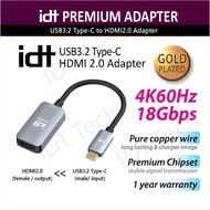 IDT Type C USB-C to HDMI 2.0 Adapter Support 4K@60Hz TB 3 to HDMI support McBook Laptop