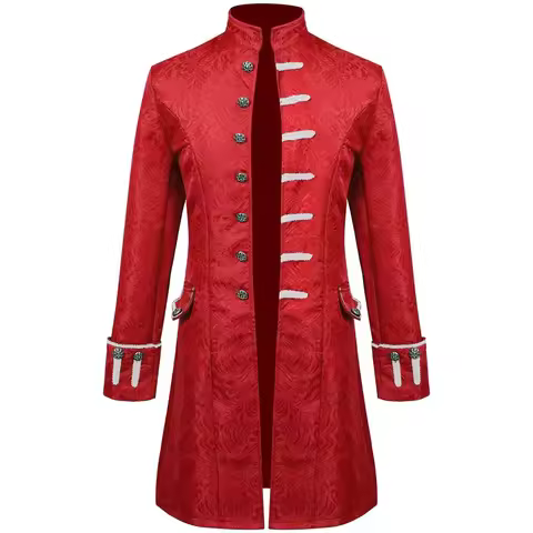 ♥ 2026 New Steampunk Trench Vintage Medieval Halloween Cosplay Costume Retro Gothic Victorian Frock 