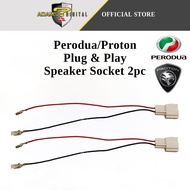 Proton/Perodua 2Pc Plug and Play Speaker Socket Axia/Alza/MyviLagi Best/Bezza/Ativa/Exora/Iriz/SagaB