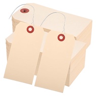 400 Pcs Wire Tags Blank Shipping Tags with Wire Manila Tags Label Hanging Tags with Reinforced Hole 