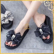 CODE C13J Women's Jelly Sandals with Bear Ribbon Strap Pattern 666D6