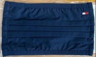 Tommy Hilfiger 棉布 口罩 布口罩 成人口罩 平面口罩 擋風 防曬 防塵 透氣 可水洗- 深藍色 素色 刺繡Tommy Hilfiger經典Logo