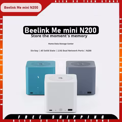Beelink Me Mini N200 Intel Six-Slot Nas Network Storage Ultra-Quiet Private Cloud Home Storage Dual 