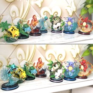 Pokemon Attack Lightning Pikachu GK Little Fire Dragon Frog Seed Jenny Turtle Scene Figure