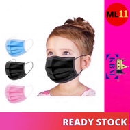 3 Ply Face mask Non Medical Disposable Mask for Adults / Kids Full Black colour Penutup Mulut KBM 大人