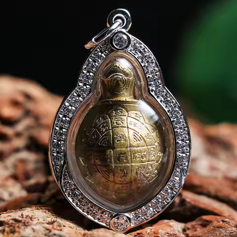 Vintage Thai Buddha Brand Turtles Pendant Necklace for Men Women Ward off Evil Spirits Amulet Neckla